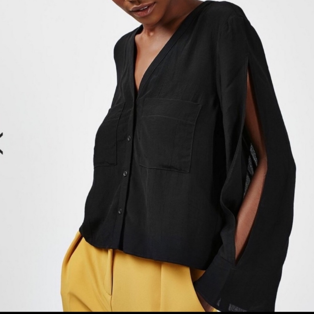 Topshop split sleeve blouse